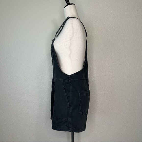 Aerie Werk and Play Charcoal Gray Denim Short Overalls - Picture 6 of 12